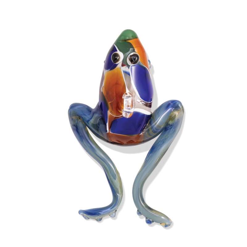 Egyptian Glass Multicolor Frog Ornament