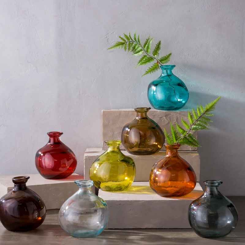 Bubble Recycled Glass Balloon Vase 7H
