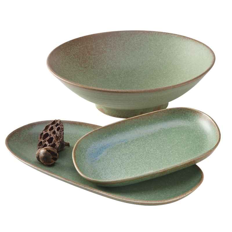 Terra Green Stone Serving Plate - Large