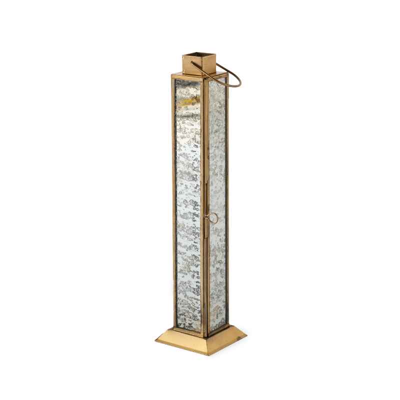 Slender Mercury Glass Lantern, Small
