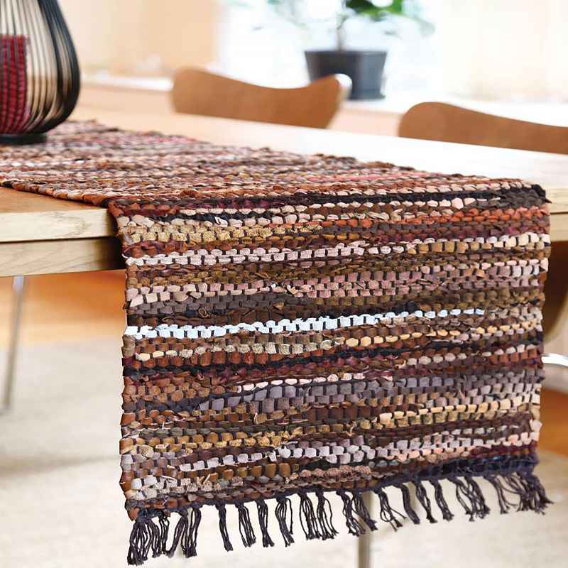 Tucson Recycled Leather Table Runner, 39