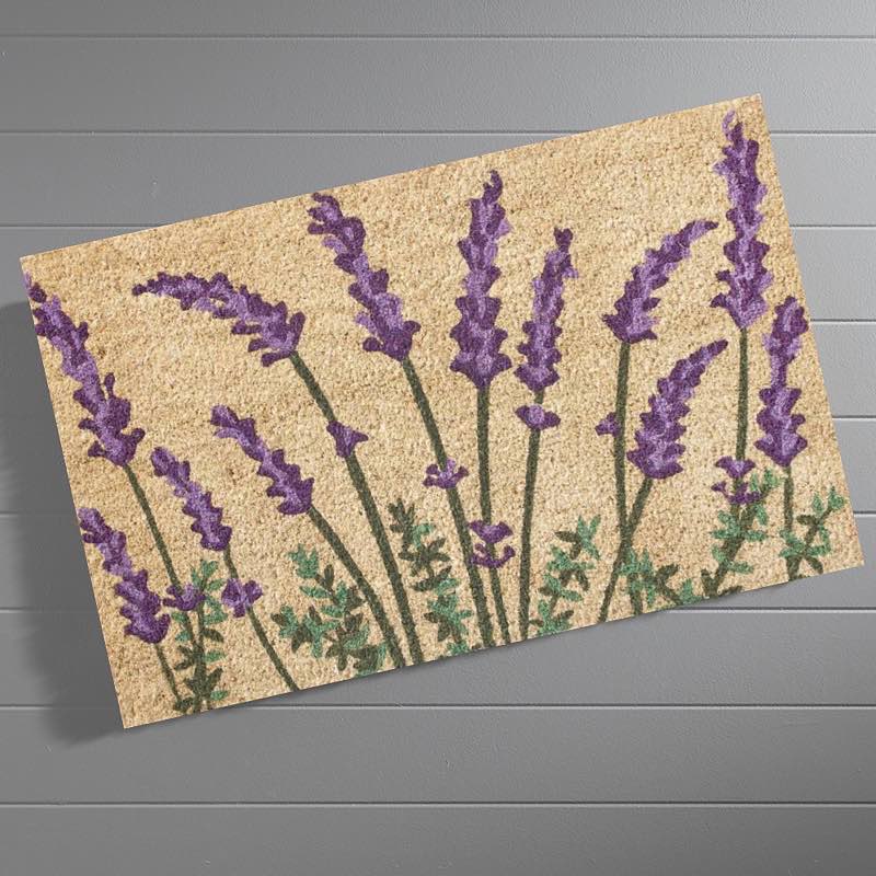 Lavender Blooms Natural Coir Doormat