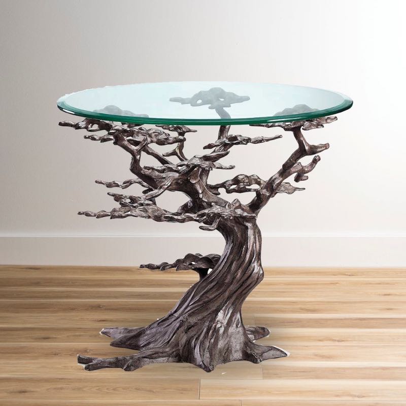 Cypress Tree Recycled Metal End Table