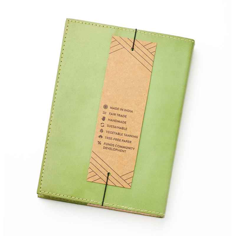 Embossed Snake Green Leather Journal