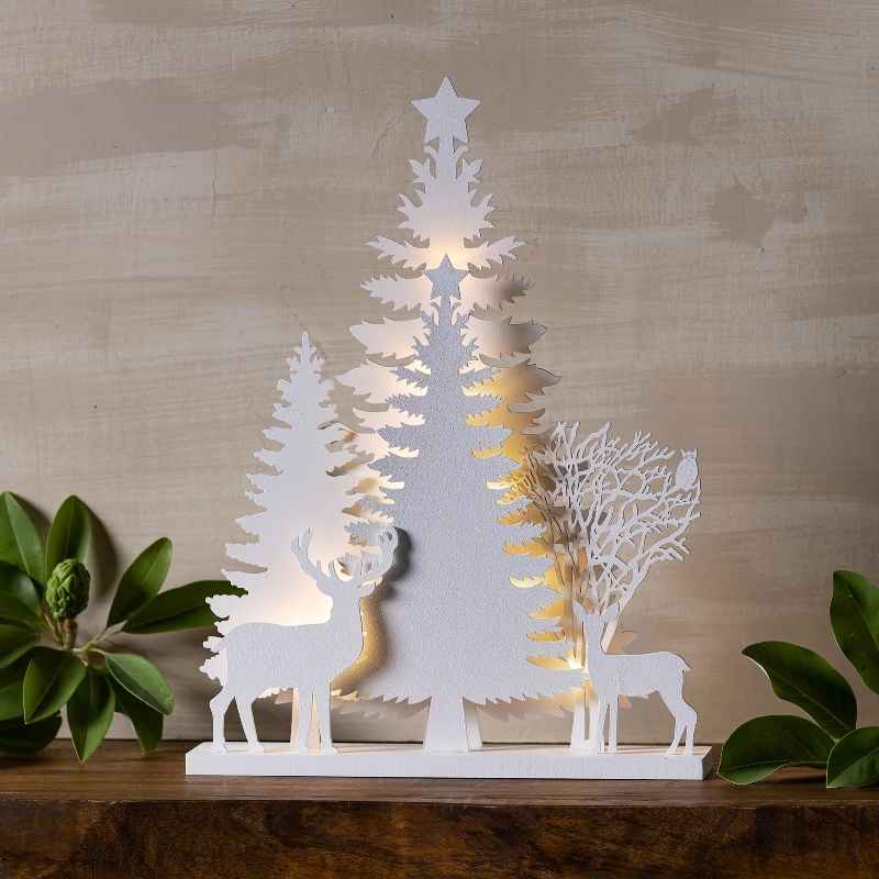 Scandinavian-Inspired Wooden LED Forest Scene