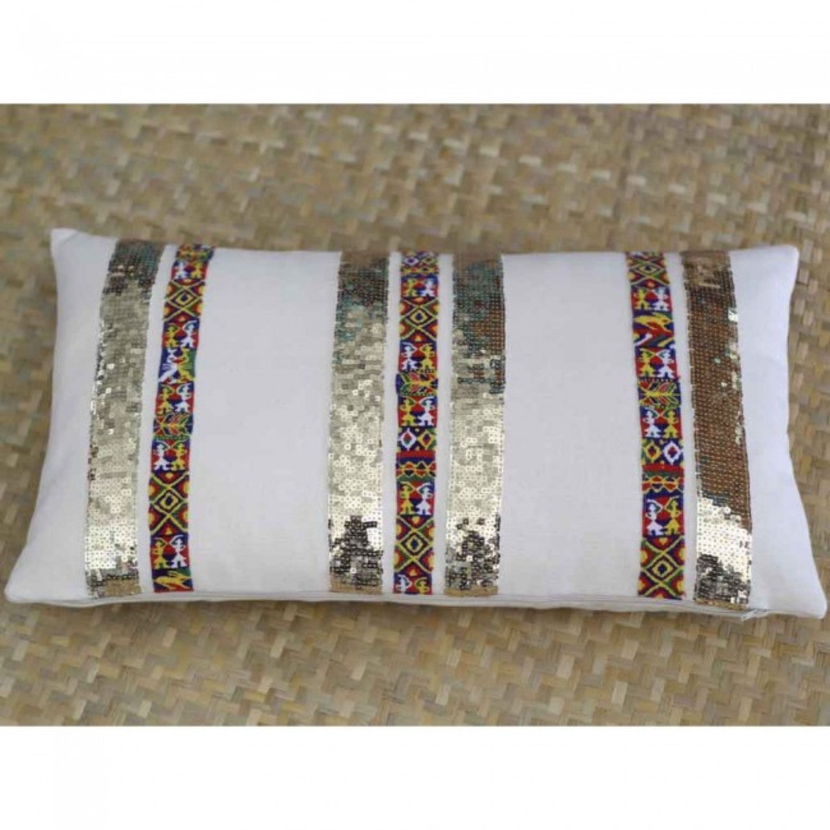 Guatemalan Sequin Stripe Pillow Cover