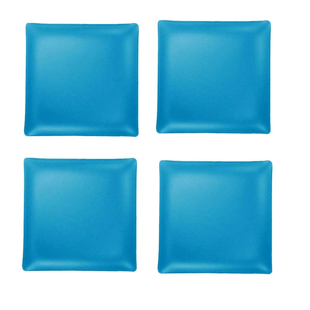 SeaGlass Square Plates, 11", Set of 4 - Blue