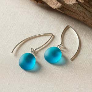 Sea Glass Earrings - Turqoise