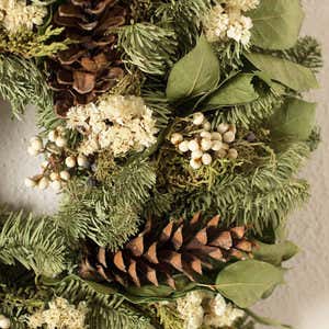 Organic Evergreen & Pine Cone Winter Wreaths