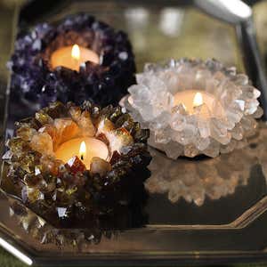 Quartz Crystal Tealight Holders