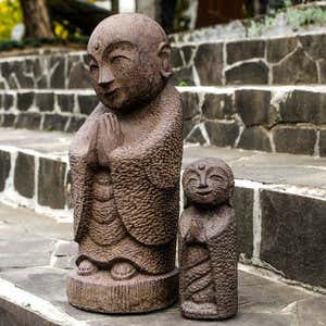 Jizo Smiling Guardian Statues