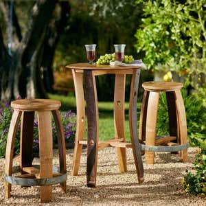 Barrel Stave Set of Table and 2 Stools
