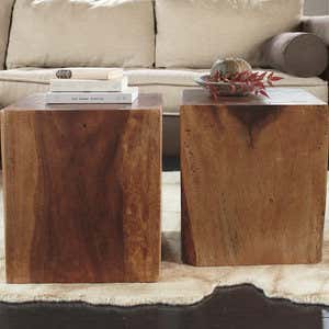 Convertible Wood Cube Accent Tables