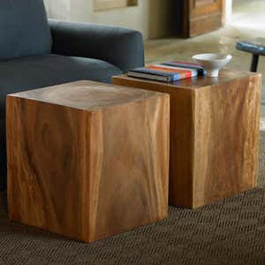Convertible Wood Cube Accent Tables