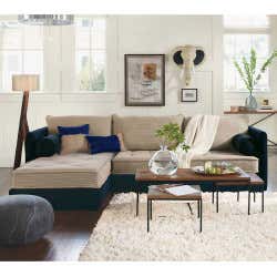 Eco Sectional Sofa Left Side Chaise - Moonstone Brussels Linen - Brussels Linen