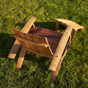 Wine Barrel Adirondack Chair and Footstool