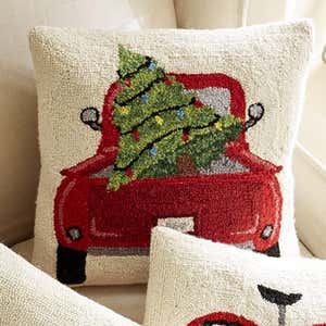 Tree in Truck Holiday Pillow