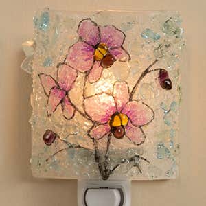 Botanical Recycled Glass Nightlights - Lotus