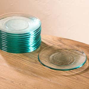 Color Cast Recycled Glass Salad Plates, Set of 6 - Clear