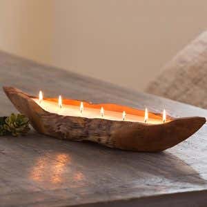 Handcrafted Teak Boat Candle