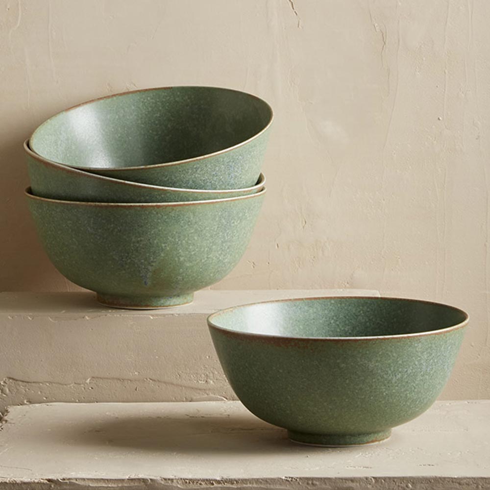 Terra Green Stone Bowls, Set of 4