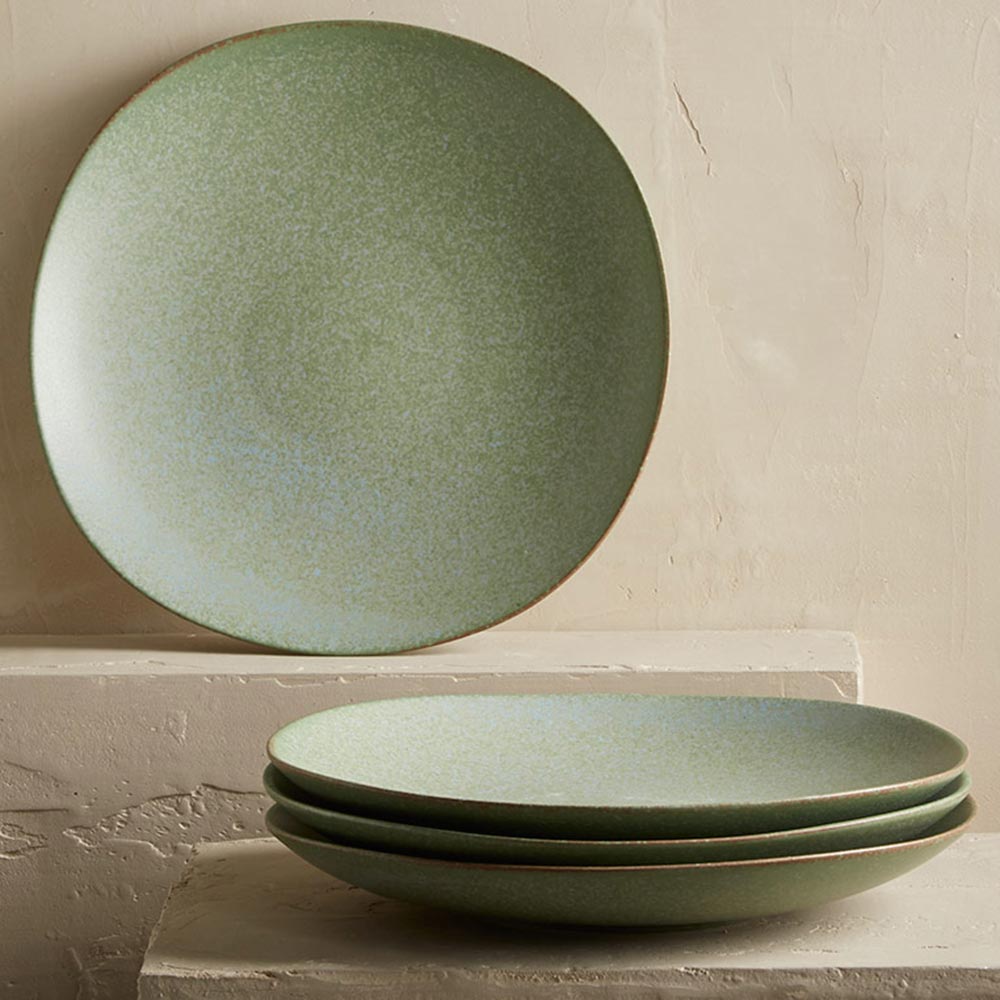Terra Green Stone Dinner Plates, Set of 4
