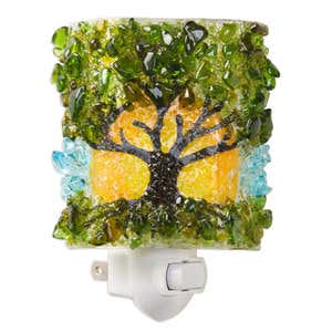 Recycled Glass Nightlight - Ginko Leaf
