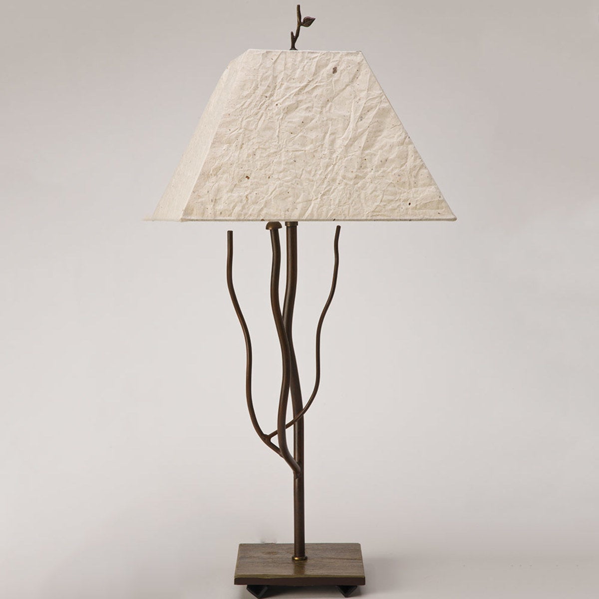 Handmade Iron And Slate Branch Lamp - Natural