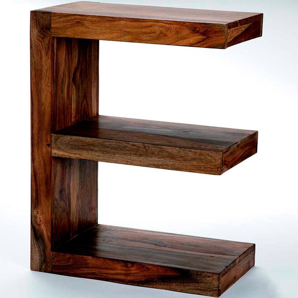 Sheesham Wood E-Shaped Side Table