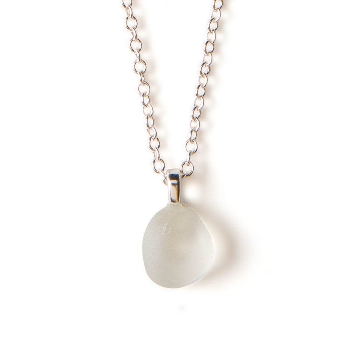 Single Stone Sea Glass Pendant Necklace
