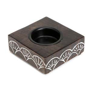 Handcarved Indian Rosewood Tealight Candle Holder