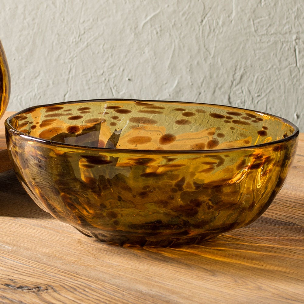 Classic Tortoise Recycled Glass Serving Bowl