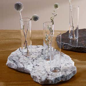 Granite Slab Vase Display - Dark Finish
