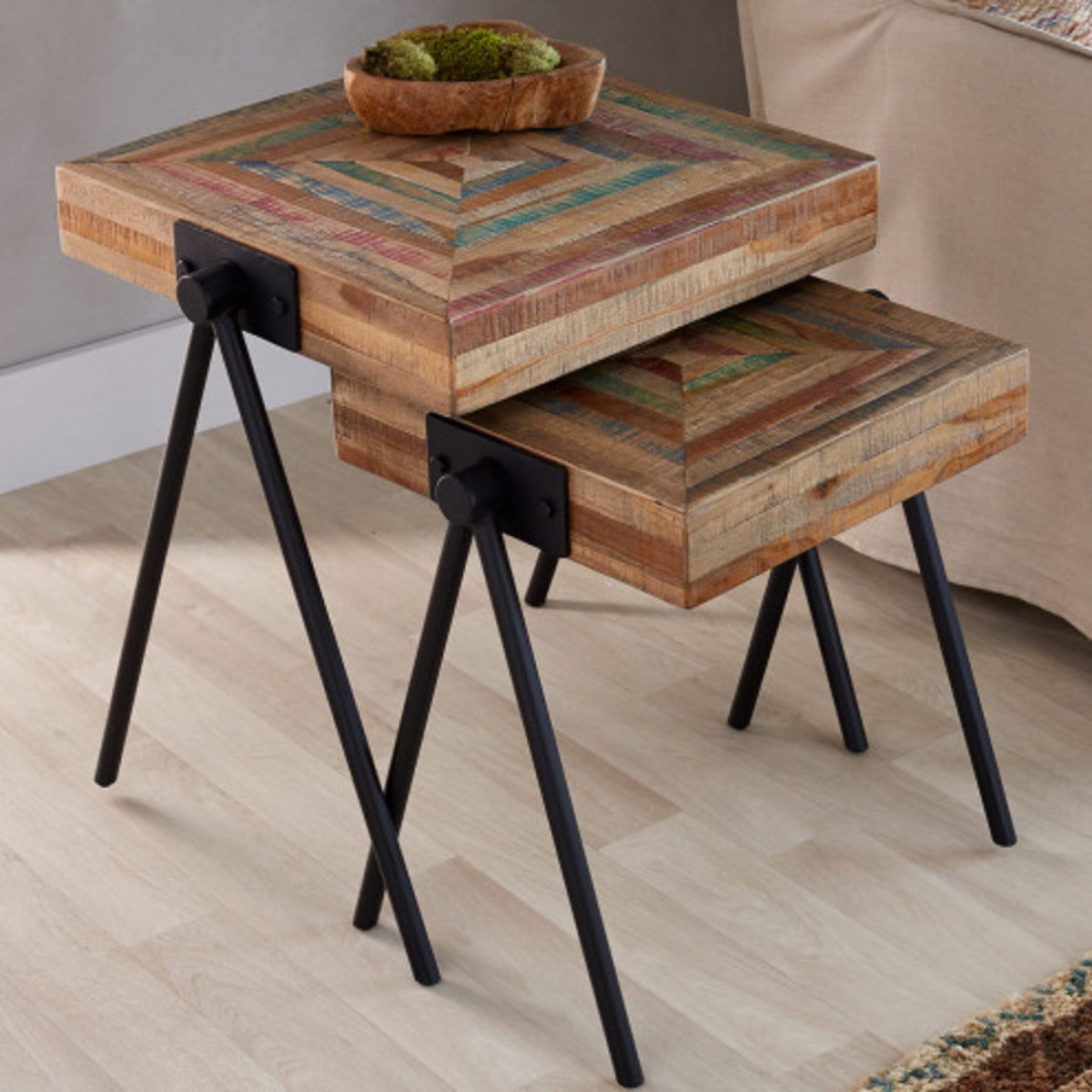 Colorful Wooden Nesting Tables