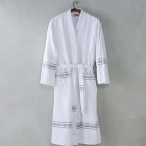 Turkish Cotton Terry Lined Stripe Robe