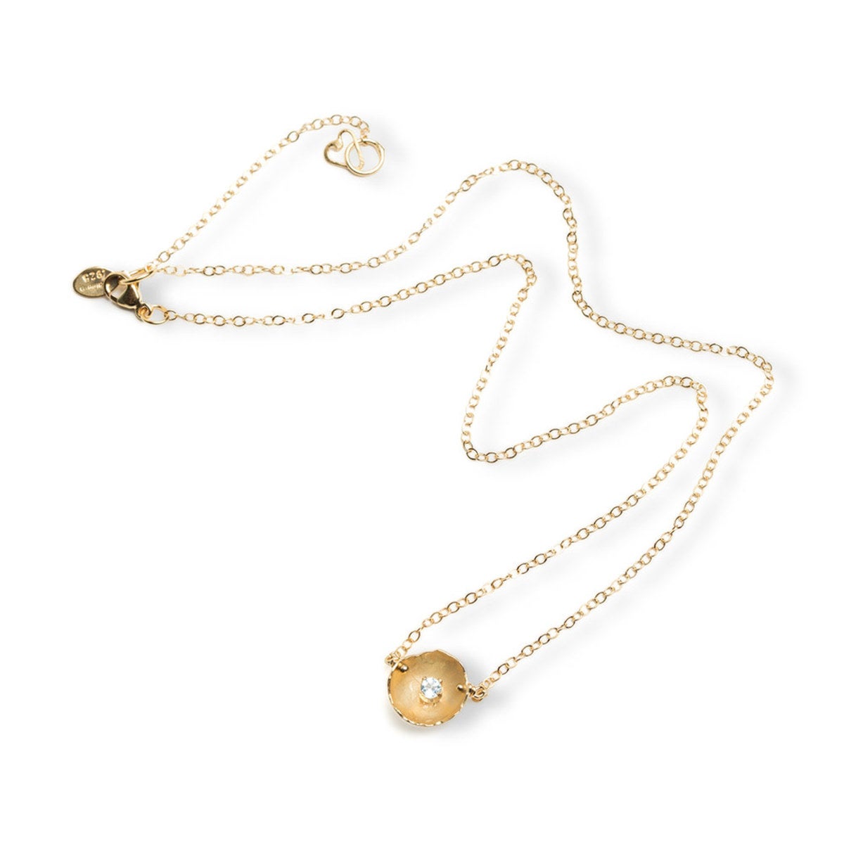 Handmade Eggshell Pendant Necklace in Gold