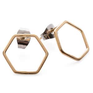 Artisan-Made Gold Hexagon Jewelry Collection by Elaine B