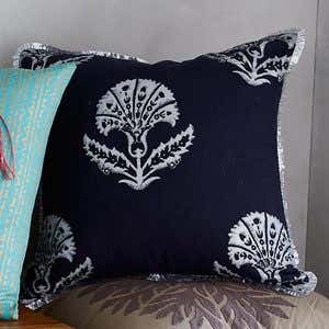 Jacobean Floral Pillow Cover, 18" sq.