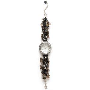 Hand-Beaded Agate And Pearl Watch
