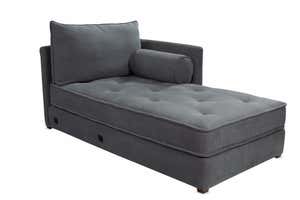 Eco Sectional Sofa Left Side Chaise - Midnight Black Stripe - Black Stripe