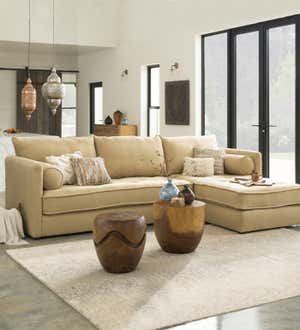 Eco Sectional Sofa Left Side Chaise - Brussels Linen Moonstone - Moonstone