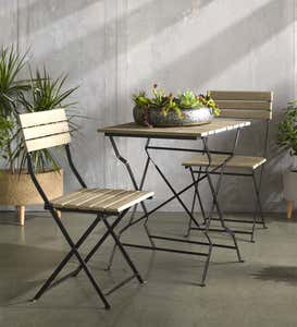 Cement and Metal Bistro Table and Chairs Set