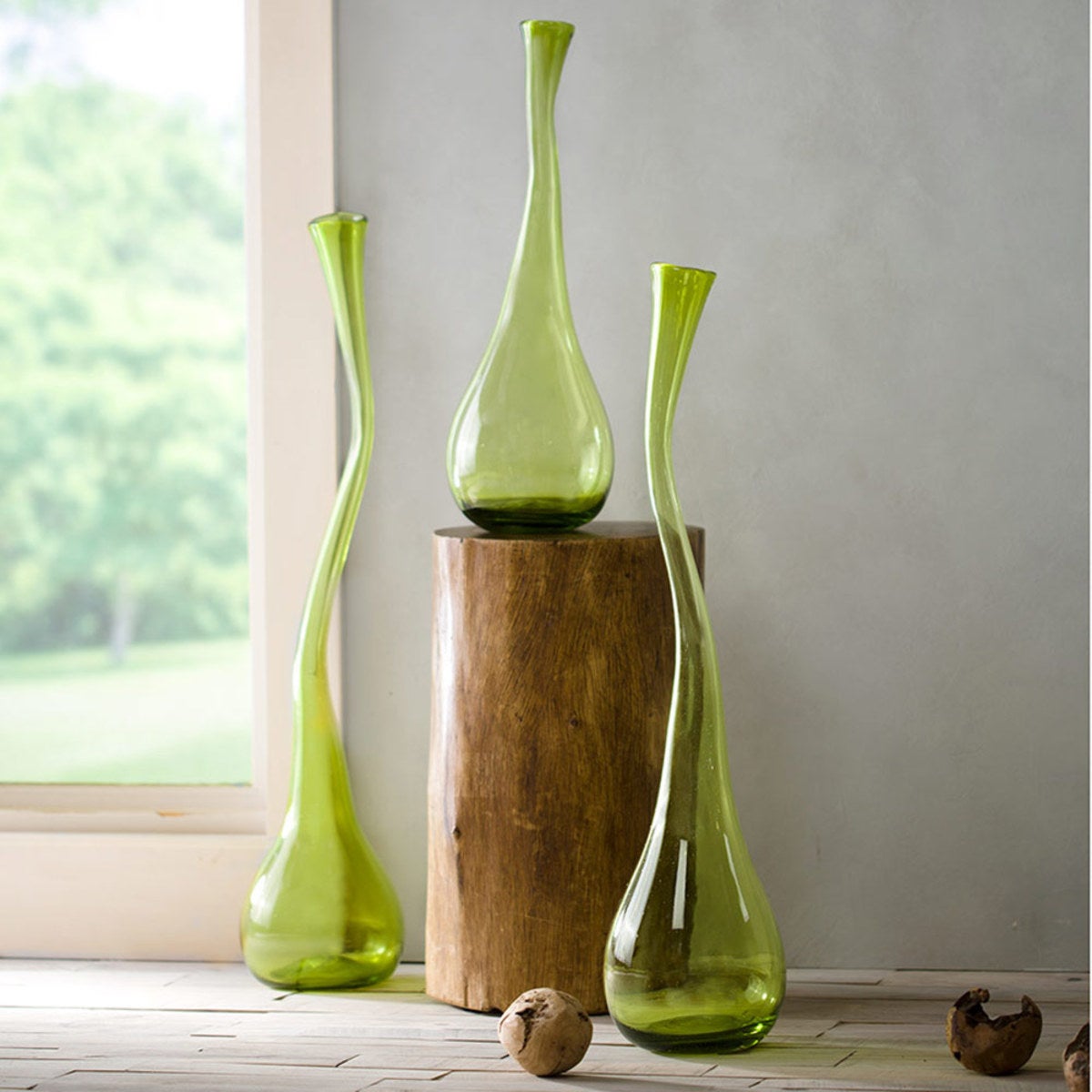 Recycled Glass Sprouting Vases