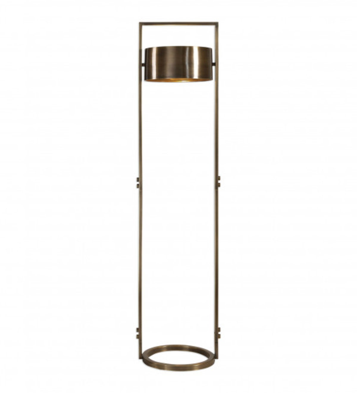 Ilario Brass Framed Cylindrical Floor Lamp