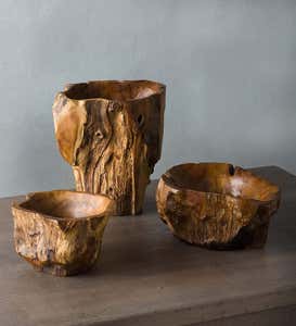 Hand Crafted Teak Root of the Earth Bowls