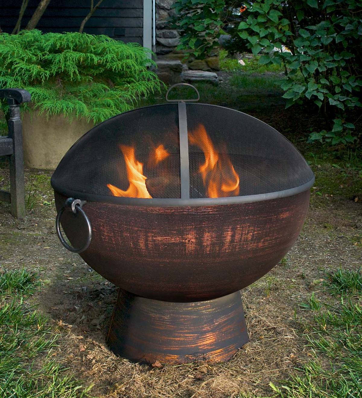 Oversized Fire Pit Bowl with Screen