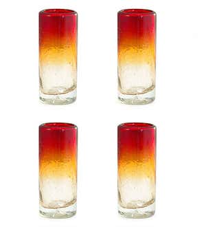 Maya Recycled Shot Glass, Set /4 - Red