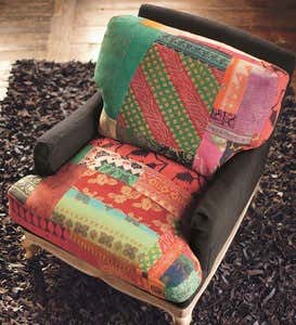 Patchwork Seat & Back with Cafe Base - Patchwork Flax