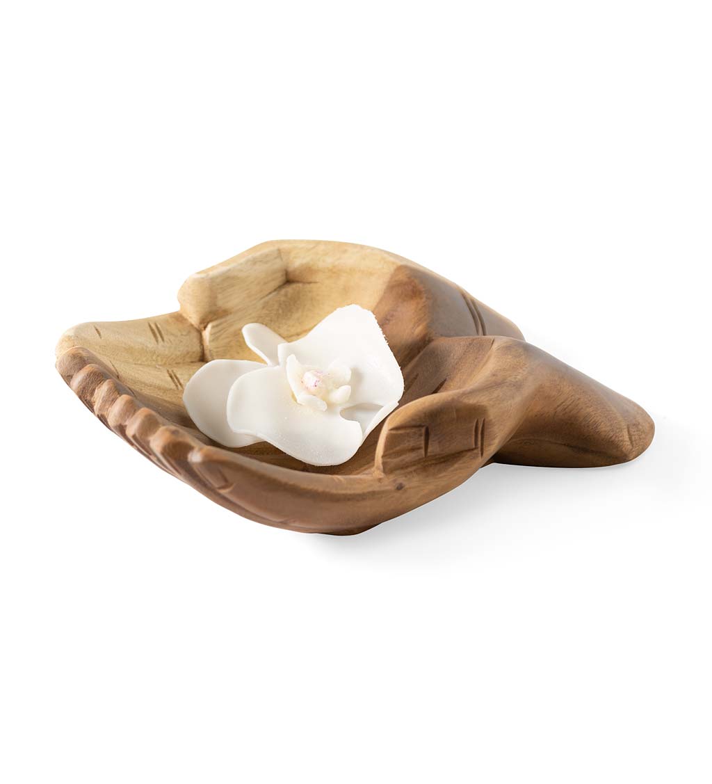 Carved Suar Wood Hand Bowl