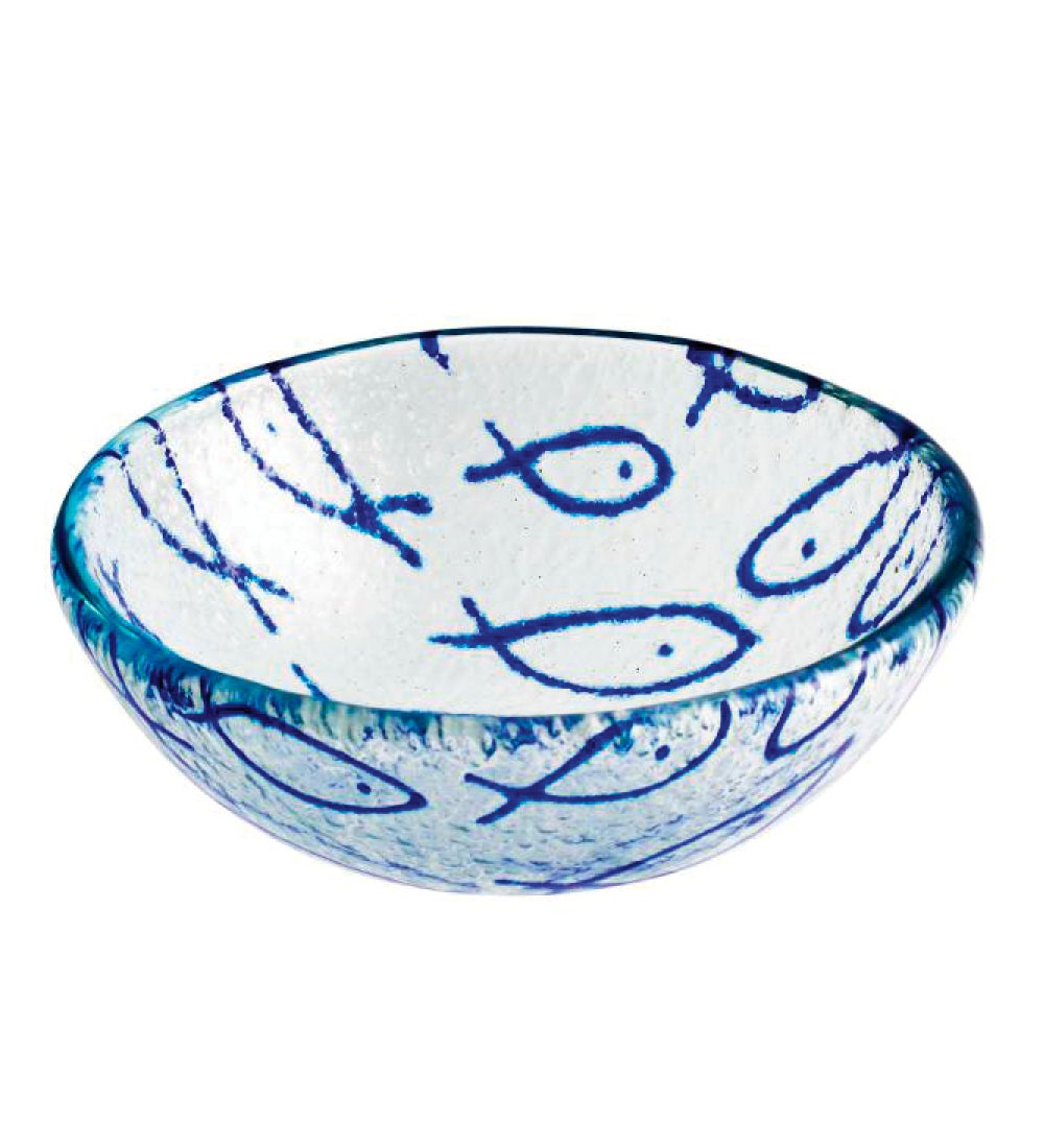 Moorea Hand-Painted Glass Fish Serveware Collection